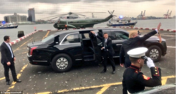 特朗普最新超强座驾“野兽”在纽约市首次亮相