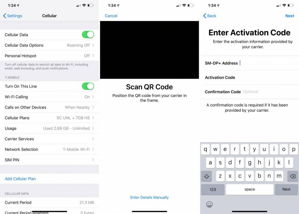 iOS 12.1 beta 1 正式开启eSIM功能