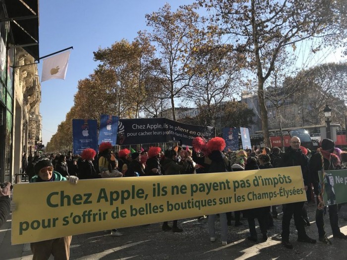 反全球化组织抗议苹果：逃税让欧洲失去了数十亿美元