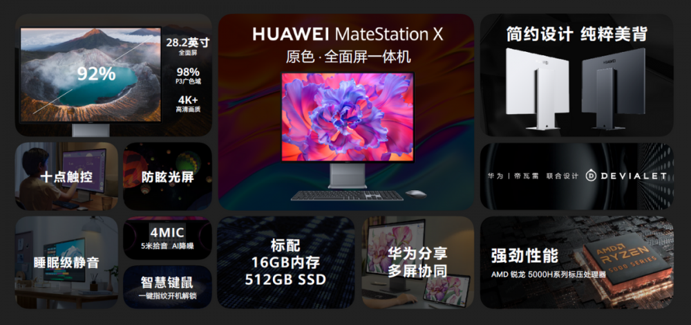 智慧办公新成员，华为首款旗舰一体机MateStation X发布