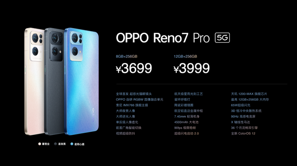 OPPO Reno7系列发布，独家首发全新RGBW传感器IMX709