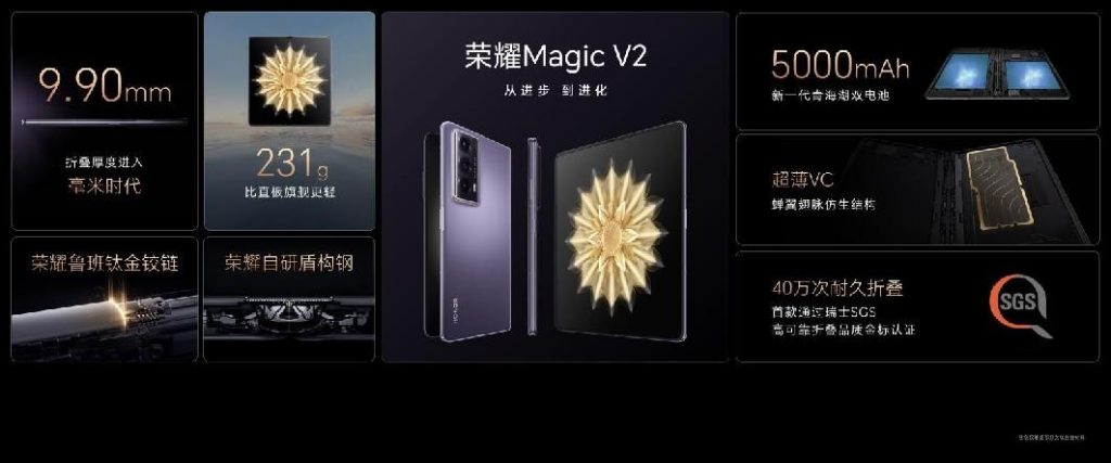 荣耀Magic V2正式发布，折叠屏手机进入毫米时代